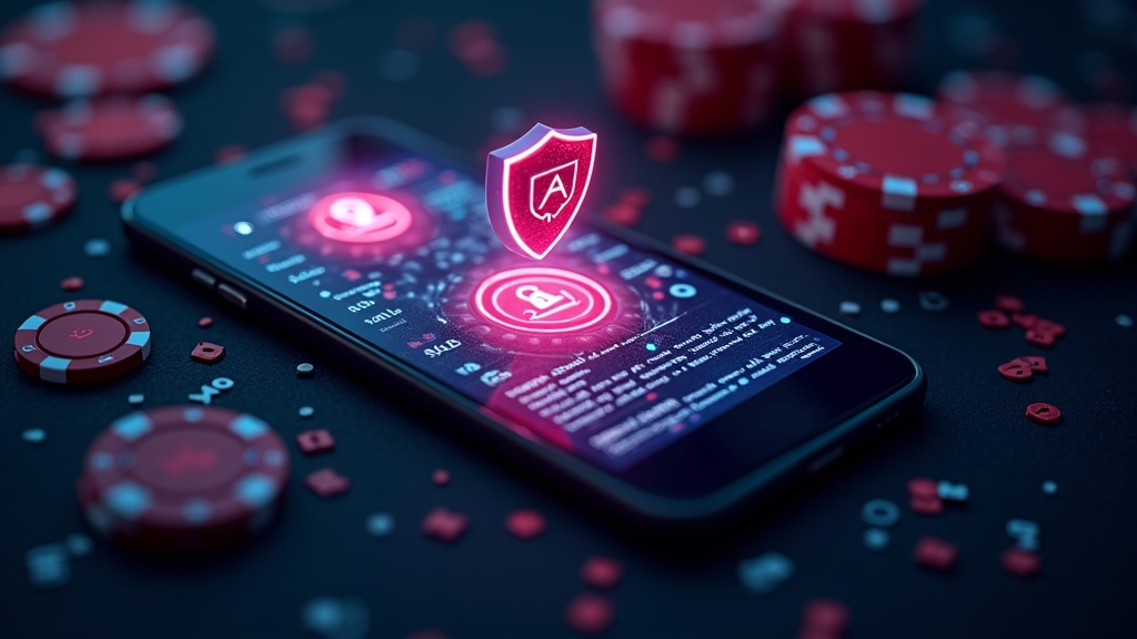 Móvil Android con iconos de seguridad y advertencias sobre un APK