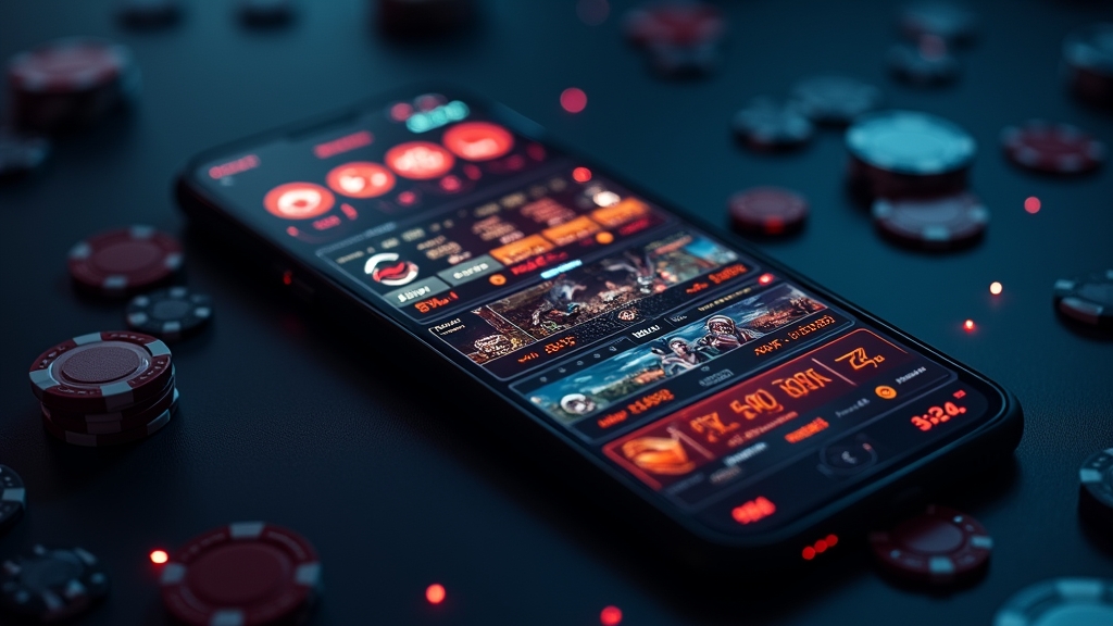 Interfaz de app de casino con juego Aviator y panel móvil iluminado